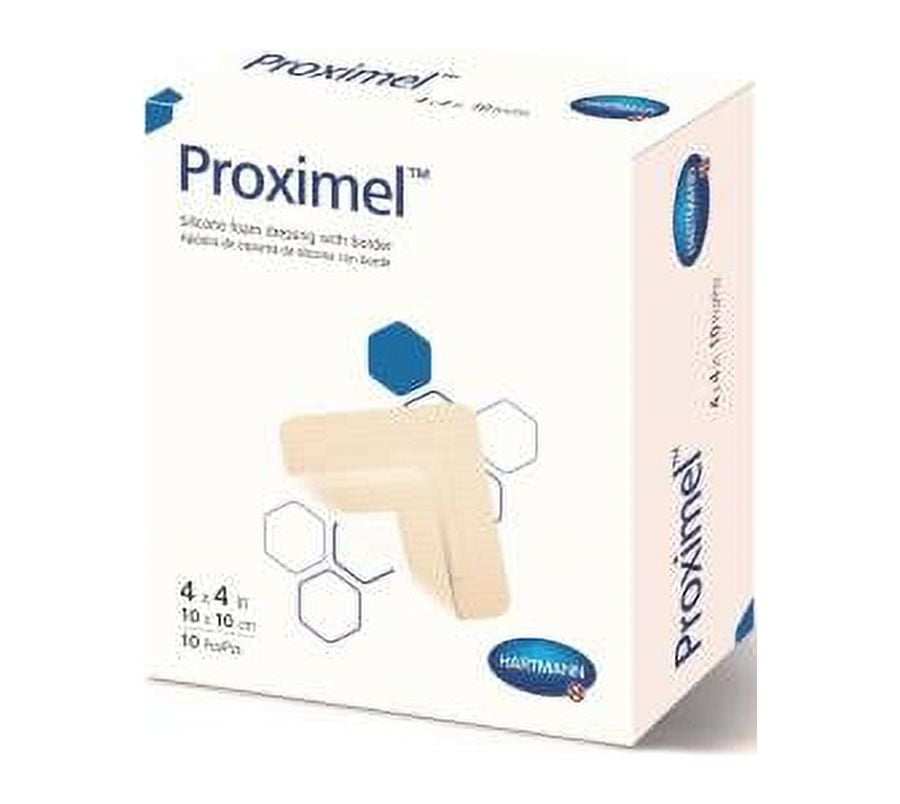 Proximel Silicone Foam Dressing 5 X 5in Square Adhesive with Border Sterile - Box of 10- KatyMedSolutions