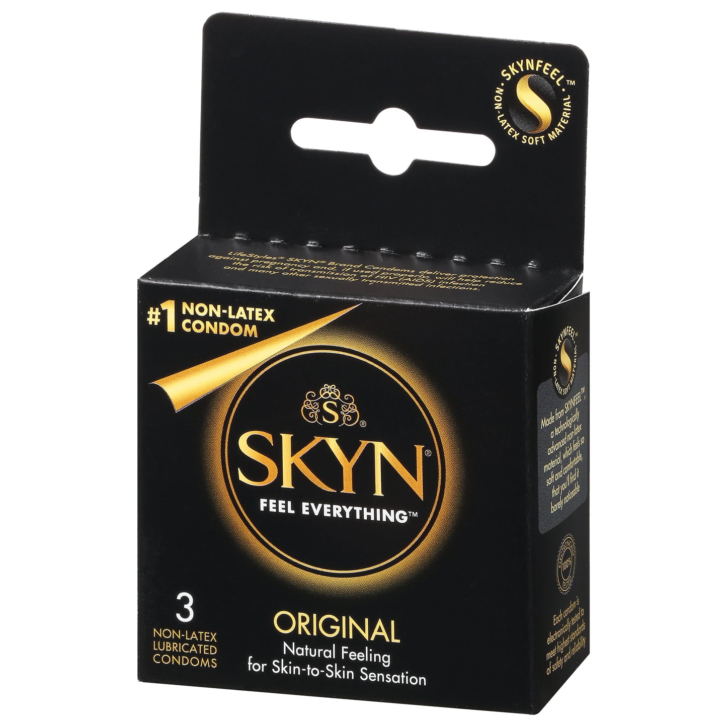 SKYN Non-Latex Lubricated Condoms, Original, 3 Count