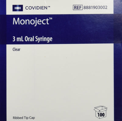 monoject oral syringe 3ml clear - box of 100- KatyMedSolutions