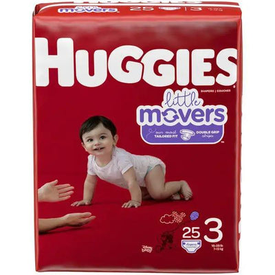 Kimberly Clark Huggies Little Movers Diaper, Size 3