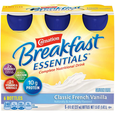 Carnation Breakfast Essentials Vanilla Oral Supplement, 8 oz. Bottle