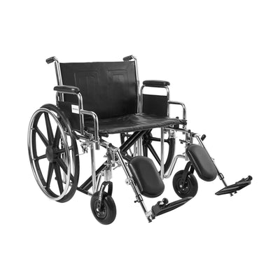 McKesson Heavy-Duty Wheelchair with Padded, Removable Arm, Composite Mag Wheel, 24 in. Seat, Swing-Away Elevating Footrest, 450 lbs