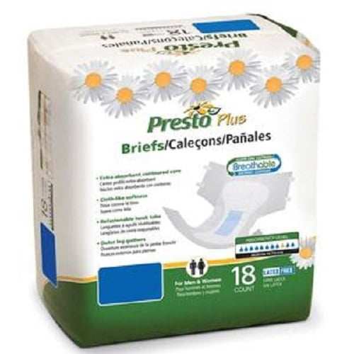 Presto Maximum Absorbency Brief, 2XL (63'' to 69'' Waist) Green