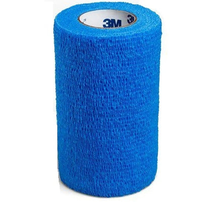 3M Coban Cohesive Bandage, 4 Inch x 5 Yard, Blue