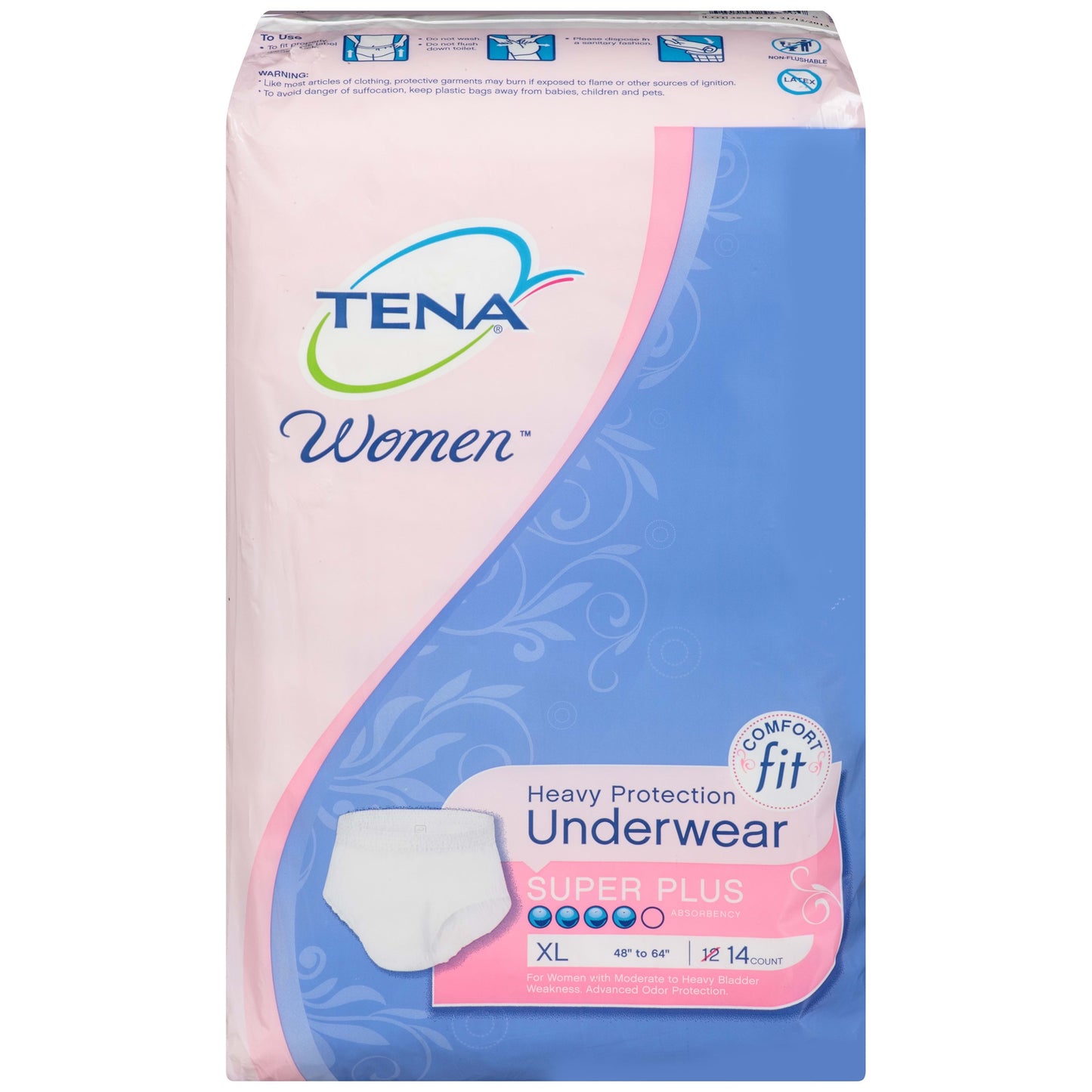 Tena Incontinence Underwear, Protective, XLarge, 14 Ct - KatyMedSolutions