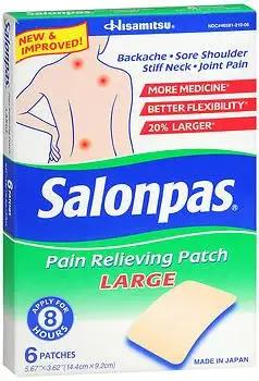 Salonpas Camphor / Menthol / Methyl Salicylate Topical Pain Relief, 6 Patches per Box