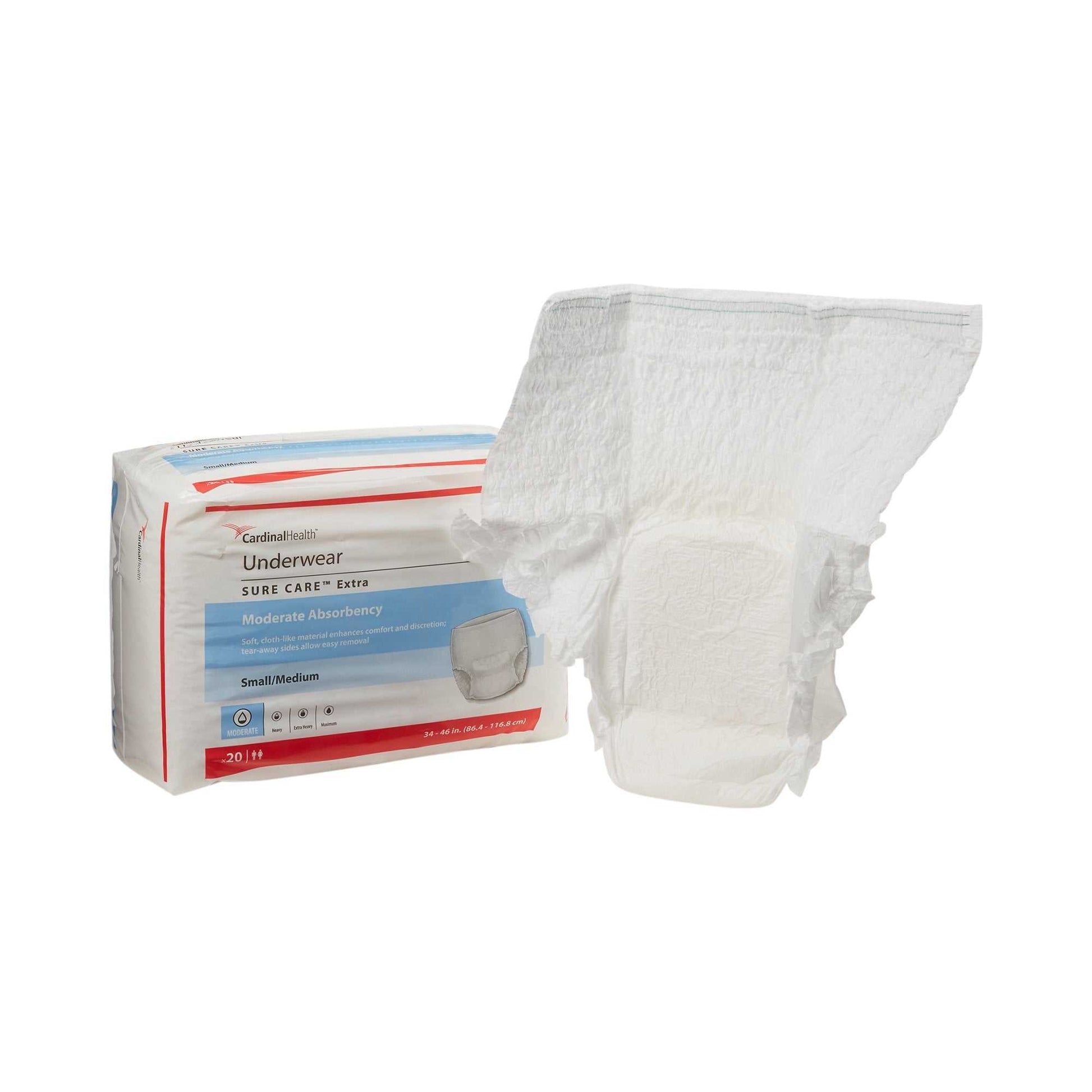 Simplicity Disposable Underwear Pull On with Tear Away Seams Small / Medium, 1840A, Moderate, 20 Ct - KatyMedSolutions