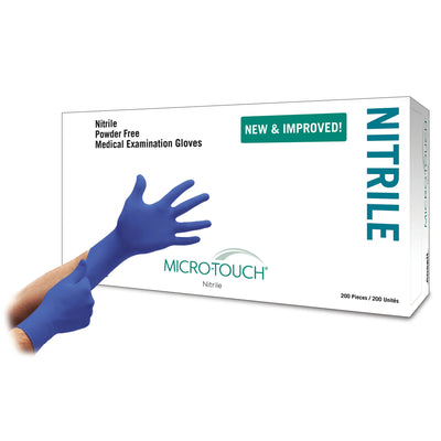 Ansell Micro-Touch Nitrile Gloves, Large, Blue