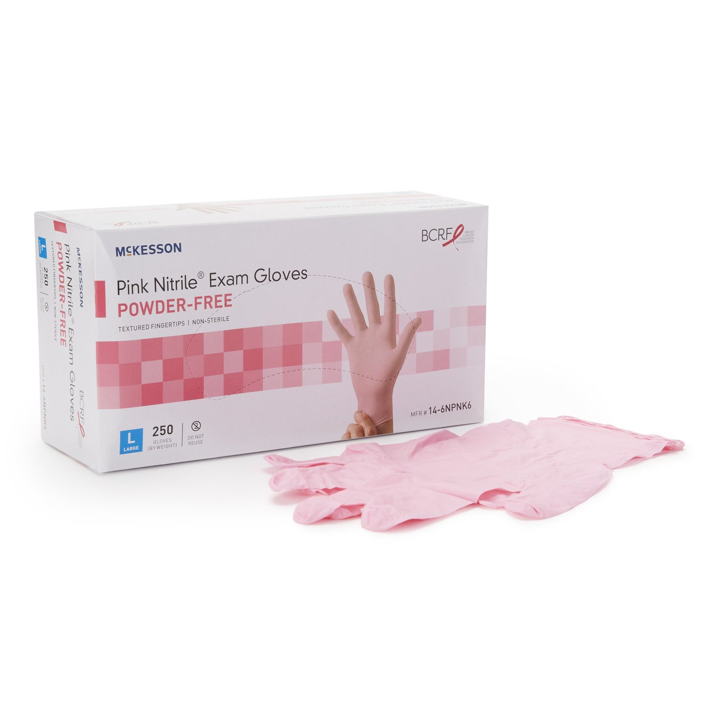 McKesson Pink Nitrile Gloves, Large