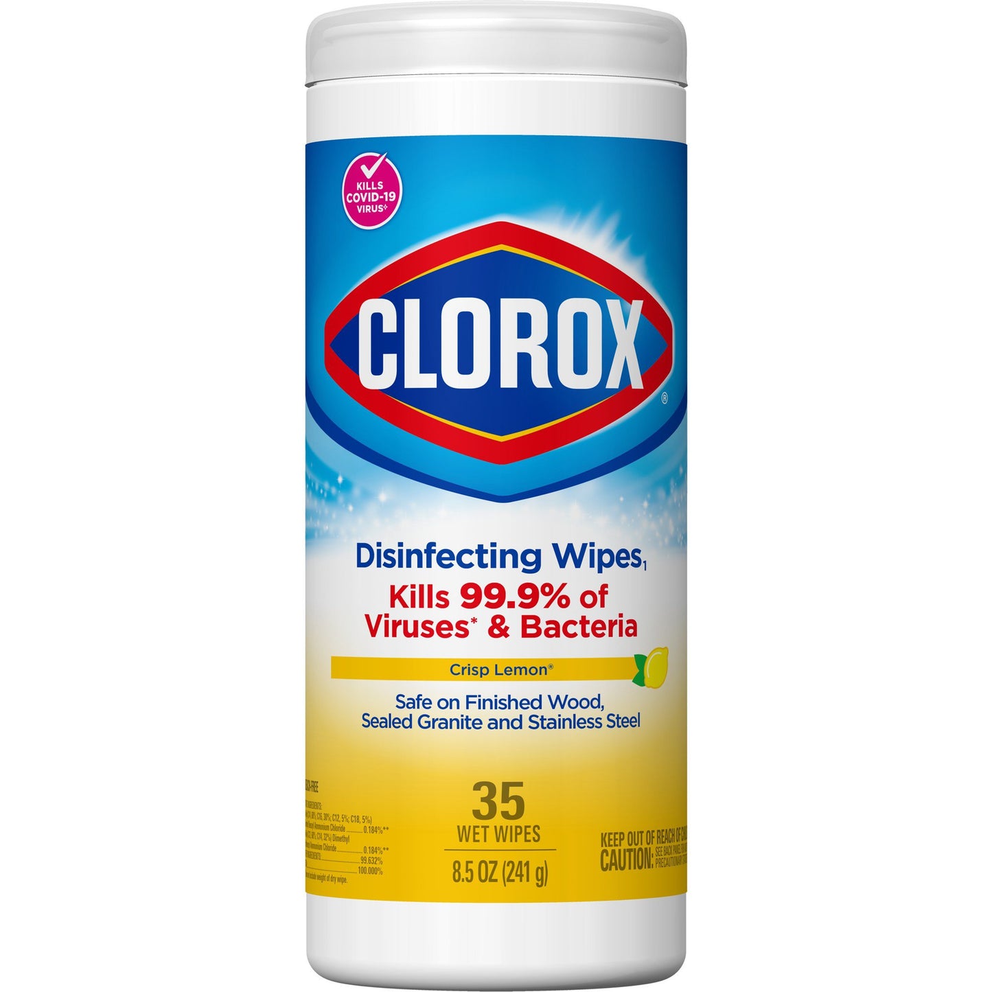 Clorox Surface Disinfectant Wipes, Small Canister