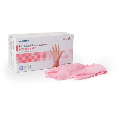McKesson Pink Nitrile Gloves, Extra-Large