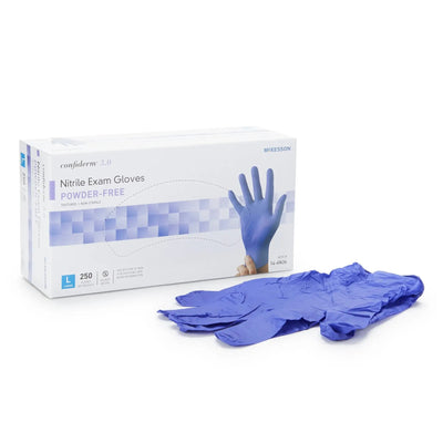 McKesson Confiderm 3.0 Nitrile Gloves, Large, Blue