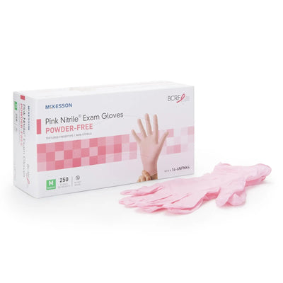 McKesson Pink Nitrile Gloves, Medium