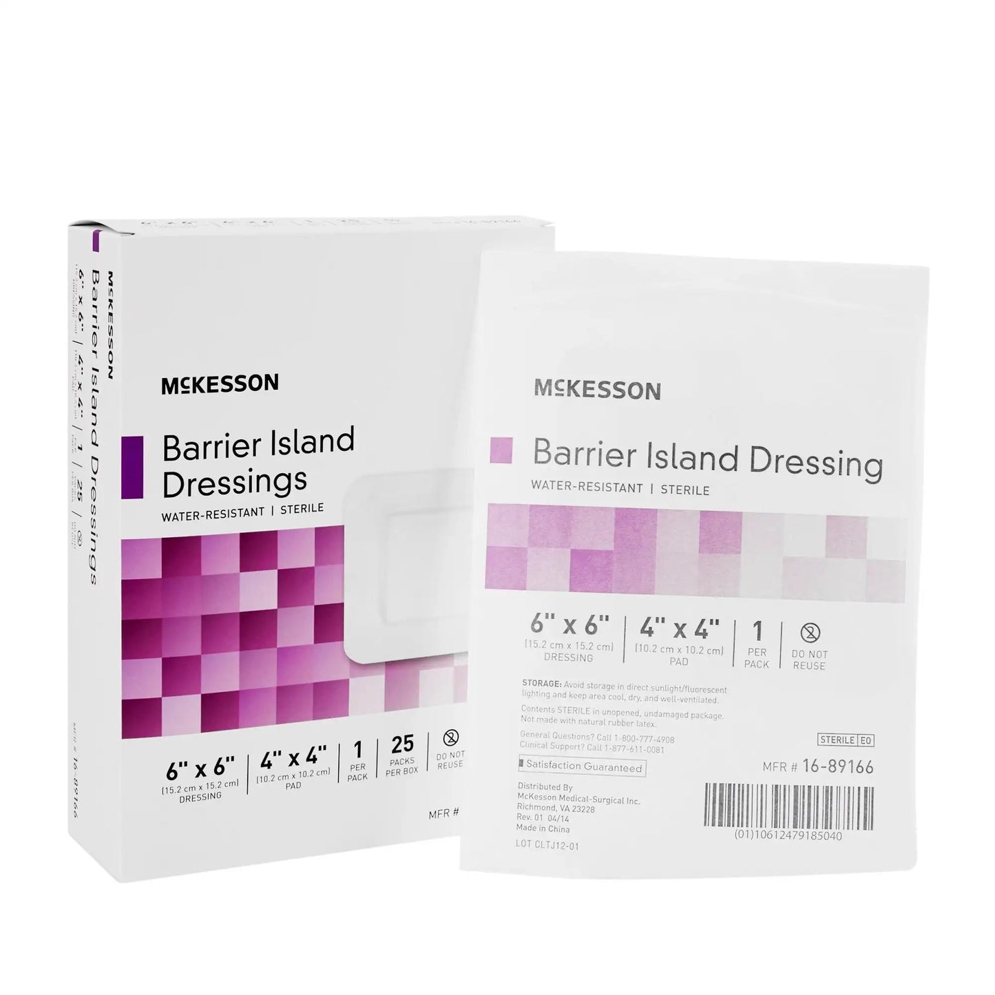 McKesson Composite Barrier Island Dressing, 6 x 6 Inch