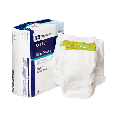 Curity Unisex Heavy Absorbency Disposable Baby Diaper, Size 6
