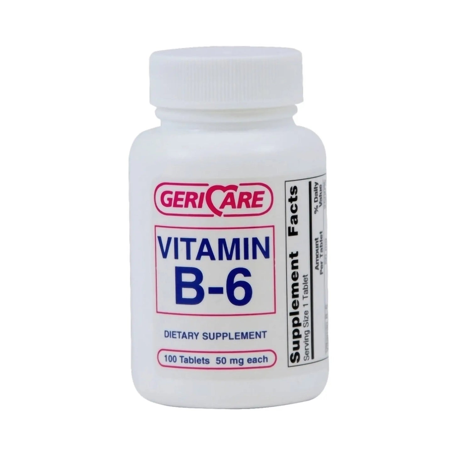 Geri-Care Vitamin B6 Supplement, 100 Tablets per Bottle