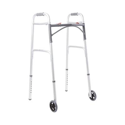 McKesson Folding Walker Adjustable Height Aluminum Frame 350 lbs. Weight Capacity 32 to 39 Inch - Each