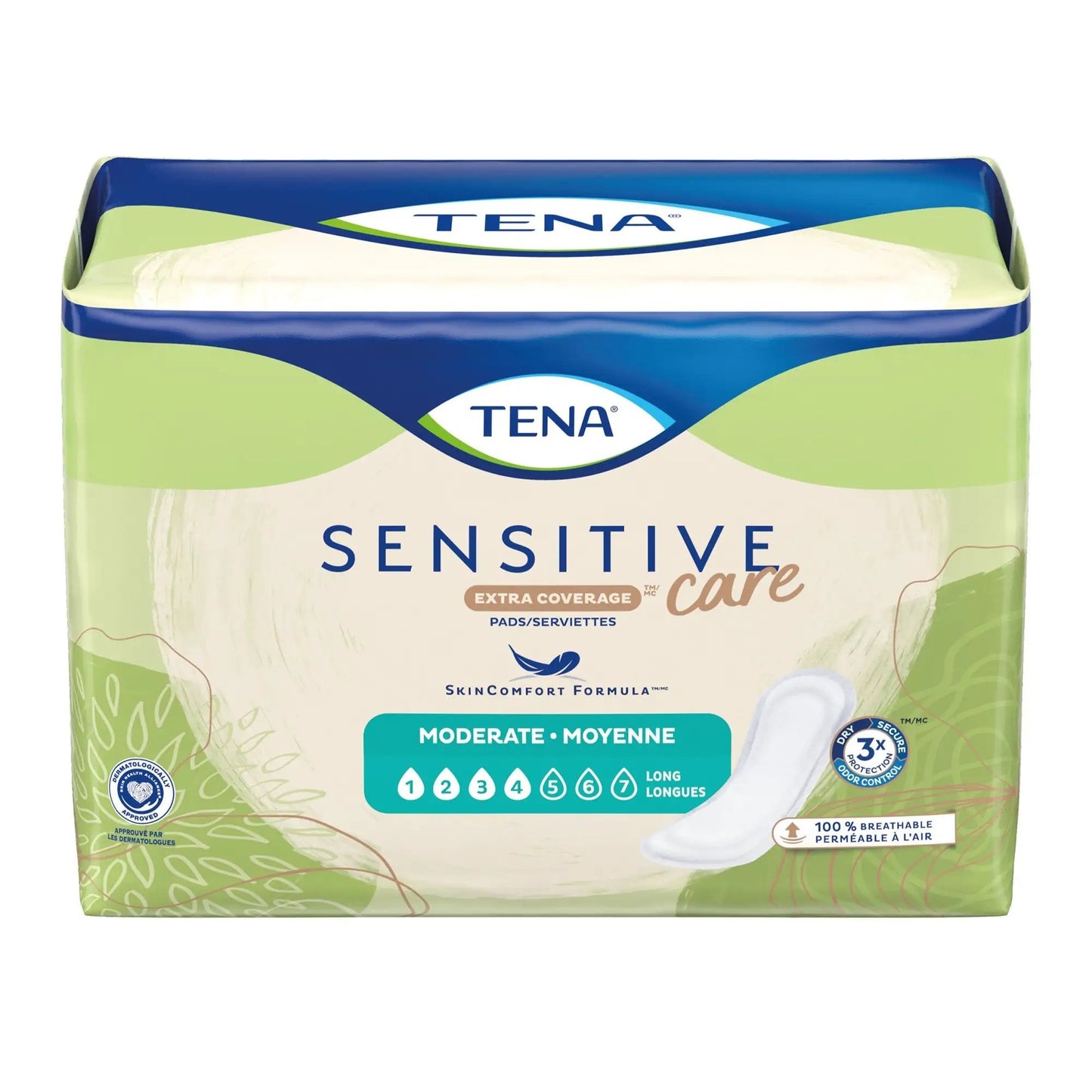 Bladder Control Pad TENA Intimates Moderate Long 12 Inch Length Moderate Absorbency Dry-Fast Core One Size Fits Most Adult Female Disposable