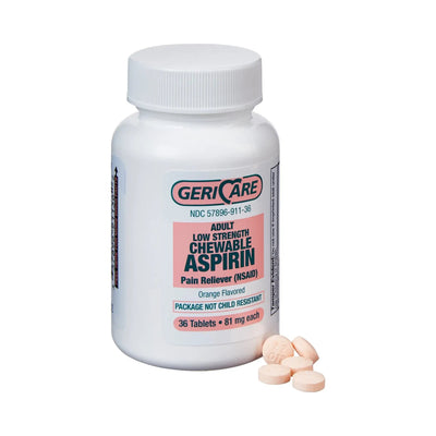 Geri-Care Aspirin Pain Relief, 36 Chewable Tablets per Bottle