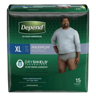 Kimberly Clark Depend Male Fit-Flex Maximum Absorbent Underwear , Gray
