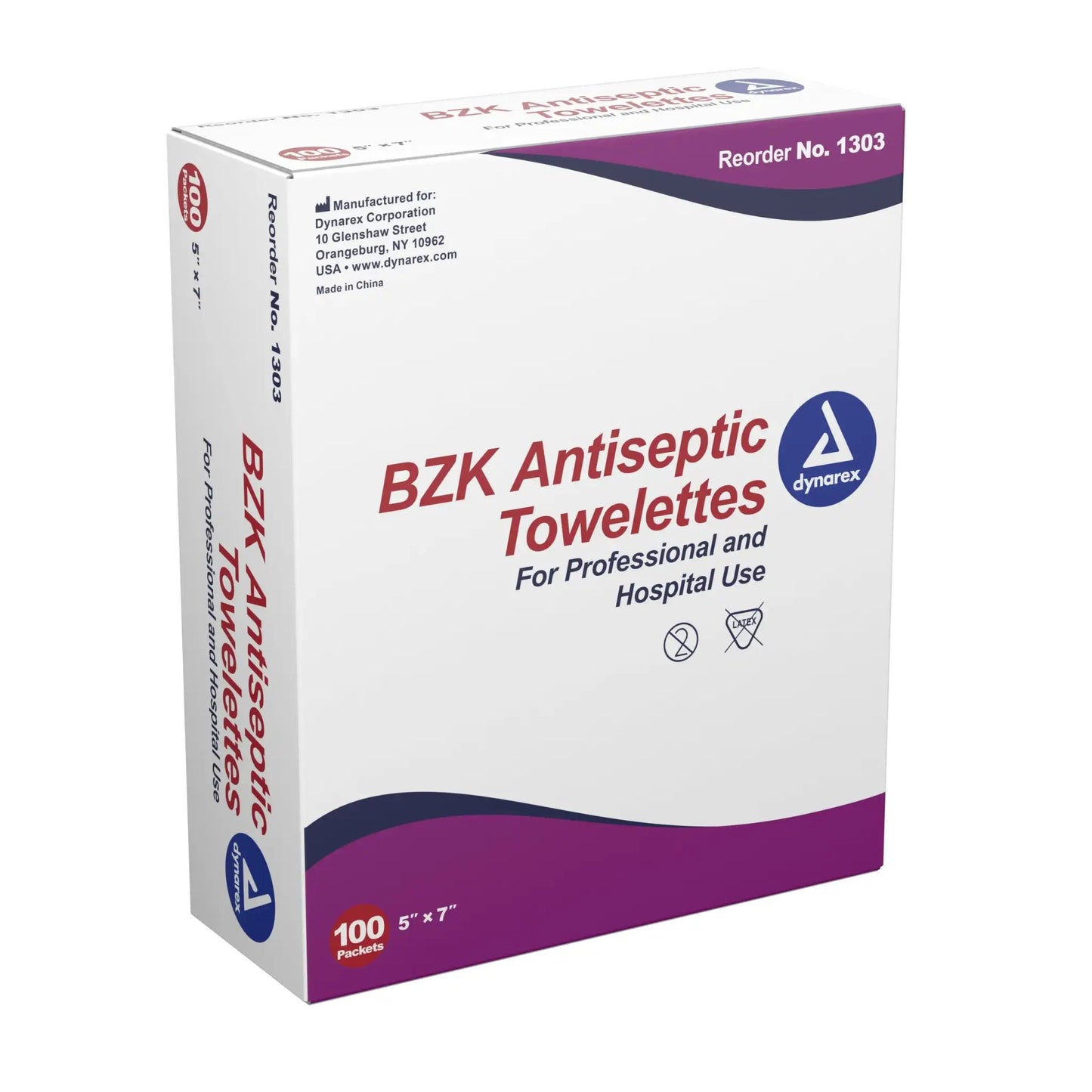 dynarex Unscented BZK Antiseptic Towelettes, Individual Packet