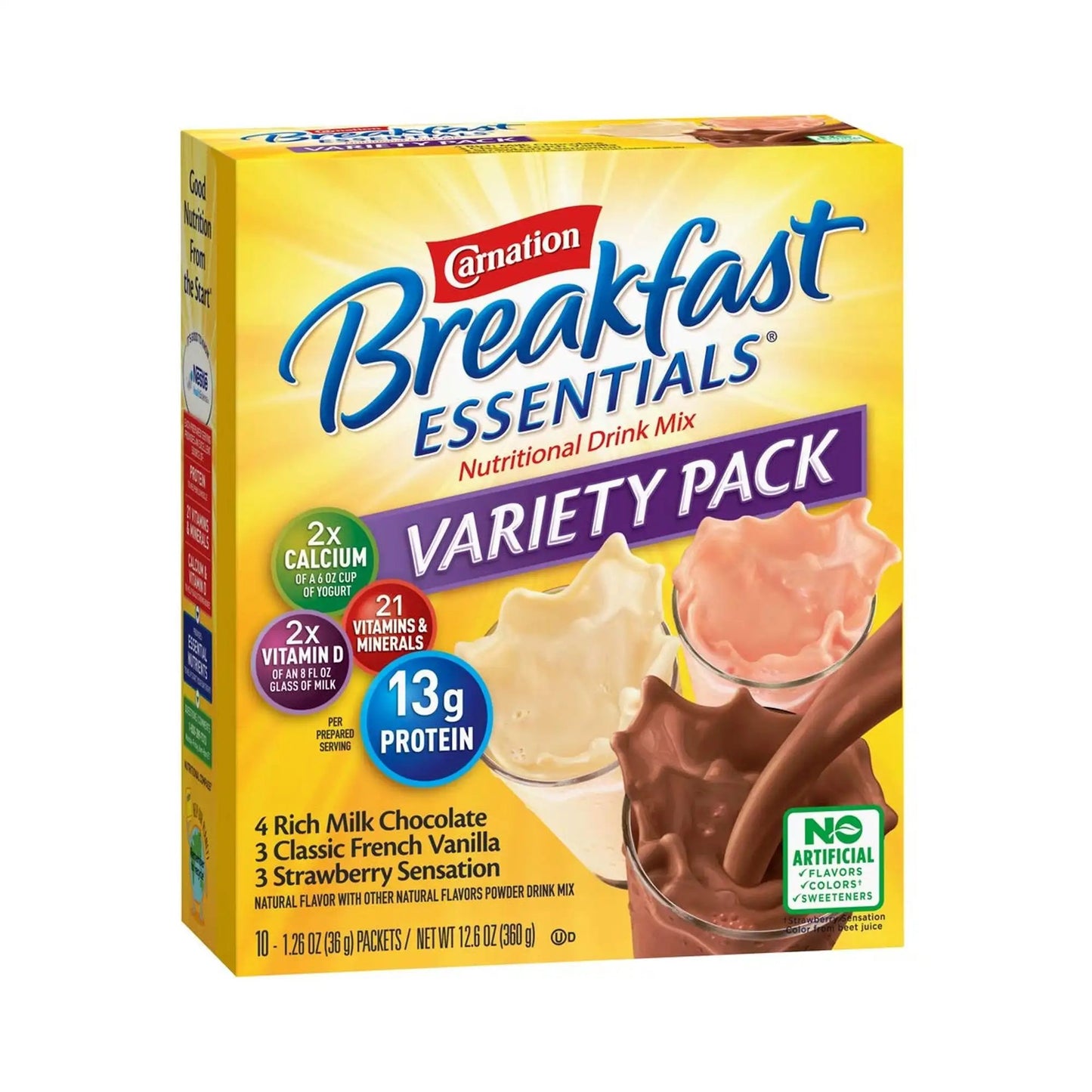 Carnation Breakfast Essentials Variety Oral Supplement, 10 Packet per Box