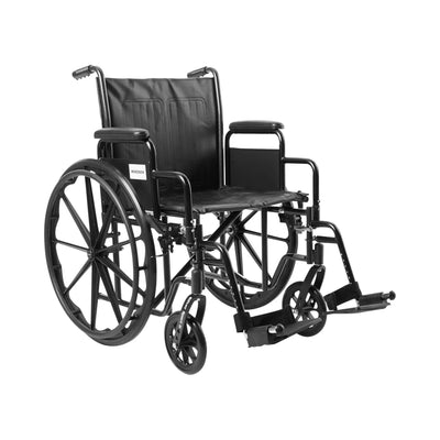 McKesson Standard Wheelchair with Padded, Removable Arm, Composite Mag Wheel, 20 in. Seat, Swing-Away Footrest, 350 lbs.