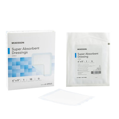 McKesson Super Absorbent Dressing 4 X 5 Inch Rectangle