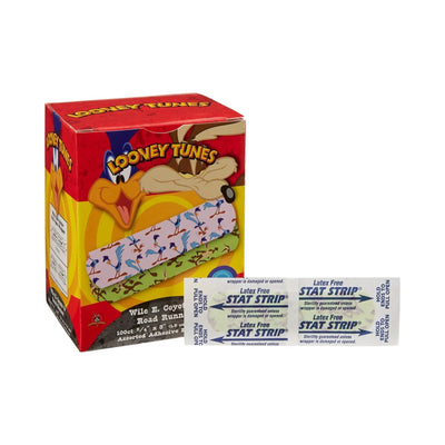 Looney Tunes Stat Strip Looney Tunes Wile E. Coyote and the Road Runner Adhesive Strip,¾ x 3 Inch