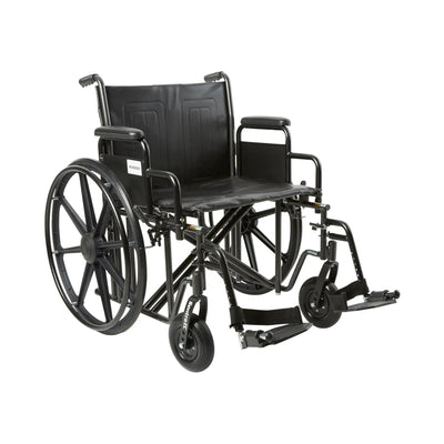 McKesson Heavy-Duty Wheelchair with Padded, Removable Arm, Composite Mag Wheel, 22 in. Seat, Swing-Away Footrest, 450 lbs