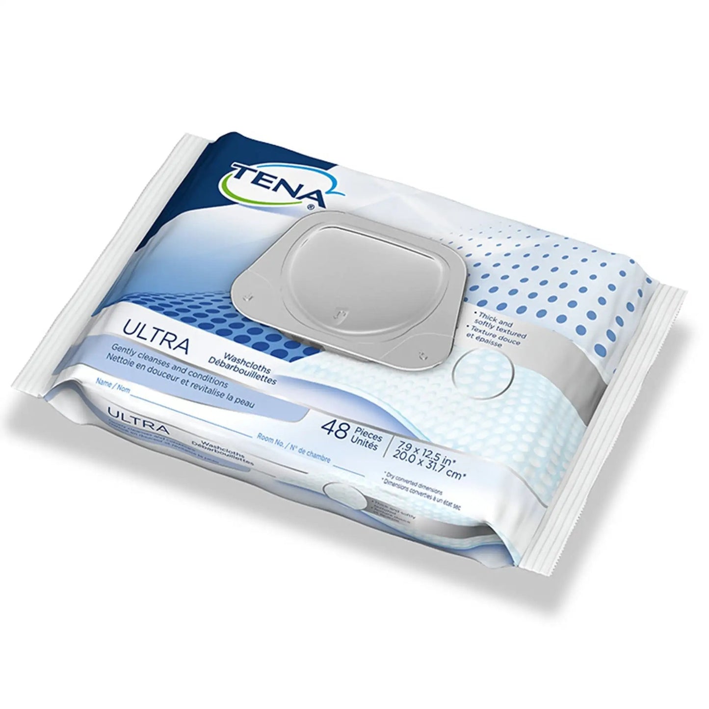 TENA Ultra Scented Washcloth, Soft Pack