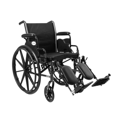 McKesson Lightweight Wheelchair with Flip Back, Padded, Removable Arm, Composite Mag Wheel, 18 in. Seat, Swing-Away Elevating Footrest, 300 lbs