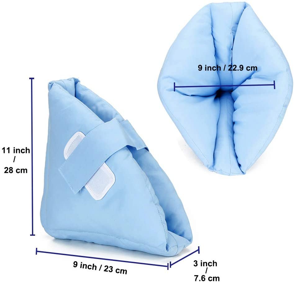 Poly-Filled Heel Pillow With Blue Polycotton Fabric, One Size Fits All, One Pair