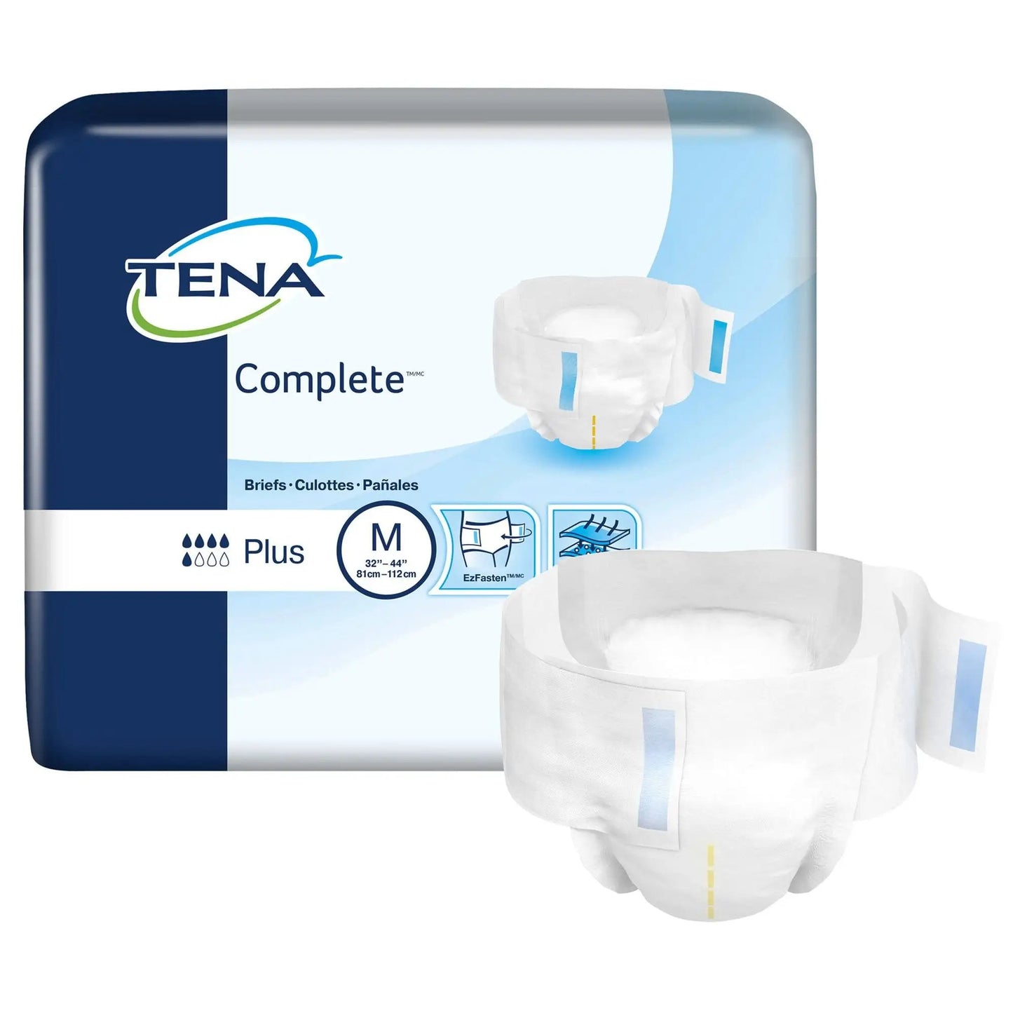 TENA Complete Unisex Adult Incontinence Brief Disposable Medium White