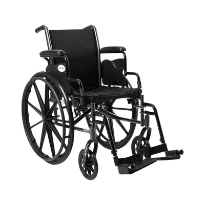 McKesson Lightweight Wheelchair with Flip Back, Padded, Removable Arm, Composite Mag Wheel, 16 in. Seat, Swing-Away Footrest, 300 lbs
