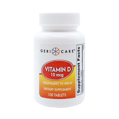 Geri-Care Vitamin D Supplement, 100 Tablets per Bottle