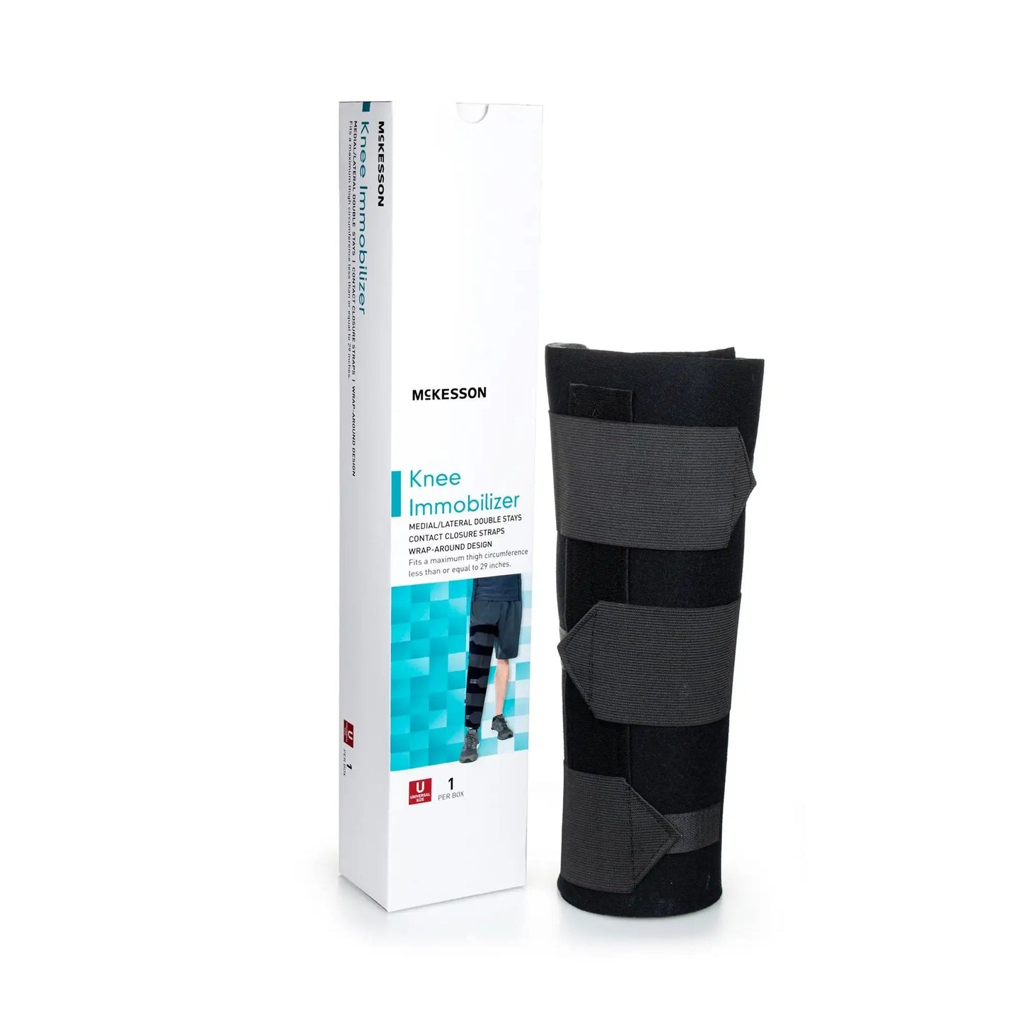 McKesson Knee Immobilizer, 16-Inch Length, One Size Fits Most