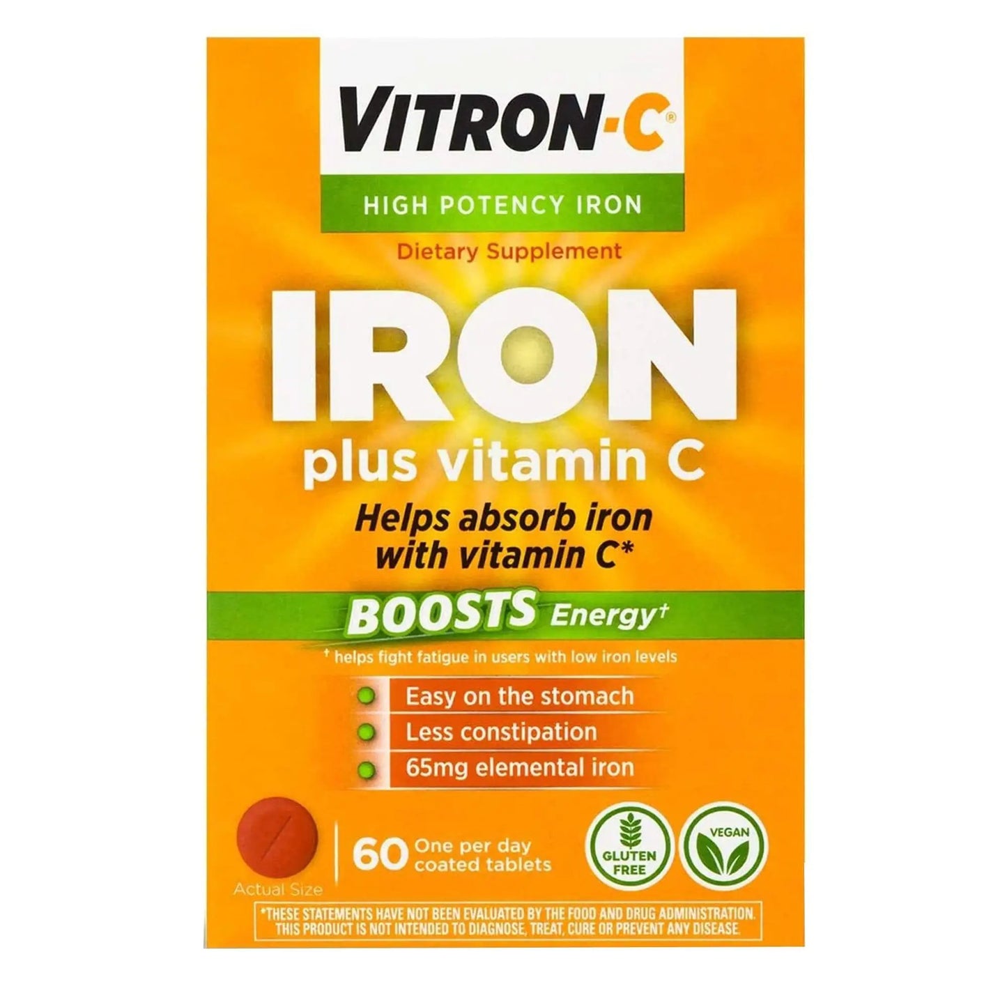 Vitron-C Multivitamin Supplement, 60 Tablets per Bottle