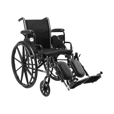 McKesson Lightweight Wheelchair with Flip Back, Padded, Removable Arm, Composite Mag Wheel, 16 in. Seat, Swing-Away Elevating Footrest, 300 lbs
