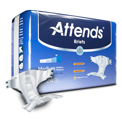 Unisex Adult Incontinence Brief Attends Medium Disposable Heavy Absorbency