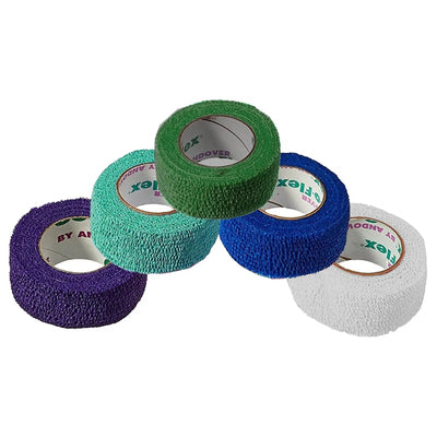 CoFlex NL Cohesive Bandage, 1 Inch x 5 Yard, Teal / Blue / White / Purple / Green