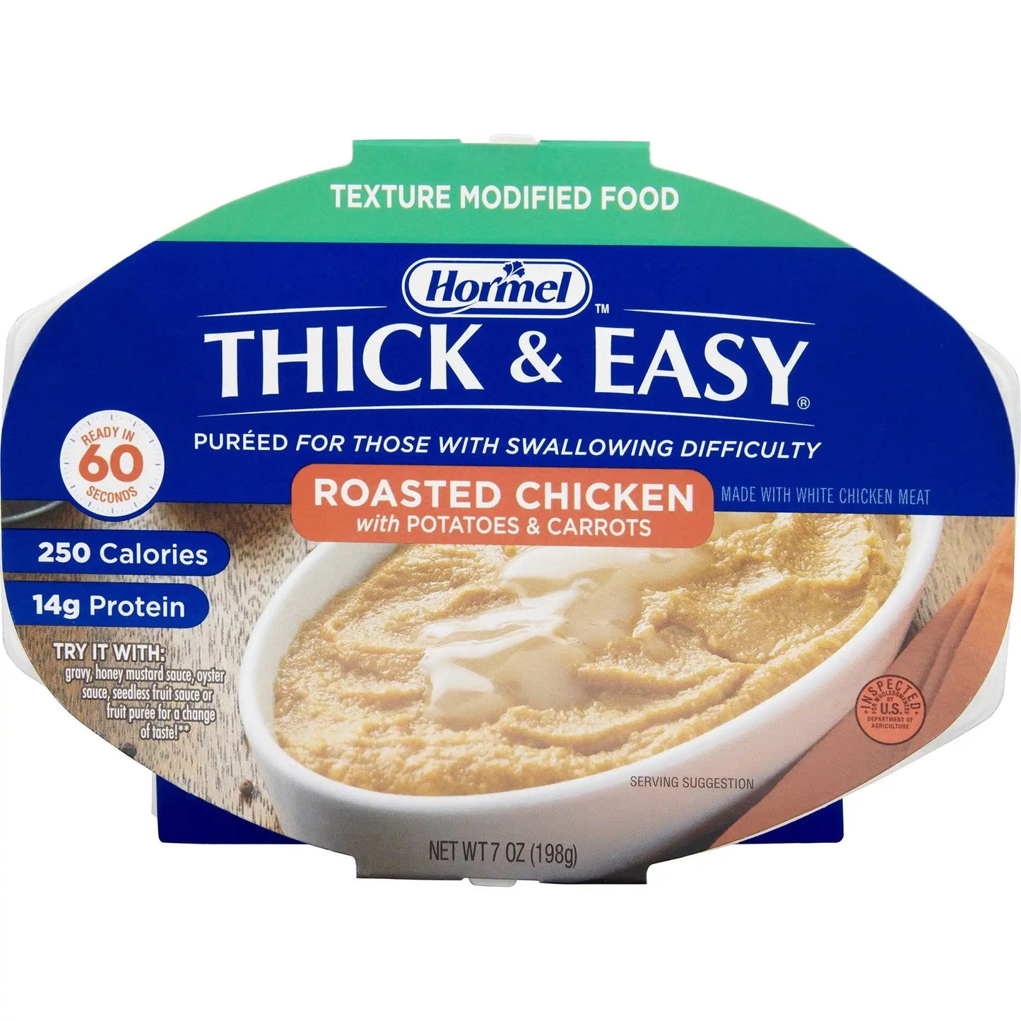 Thick & Easy Ready to Use Purées Roasted Chicken with Potatoes and Carrots Purée, 7 oz. Tray