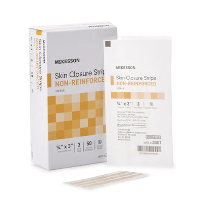 McKesson Skin Closure Strip 1/4 X 3 Inch Tan - 50 Per Box
