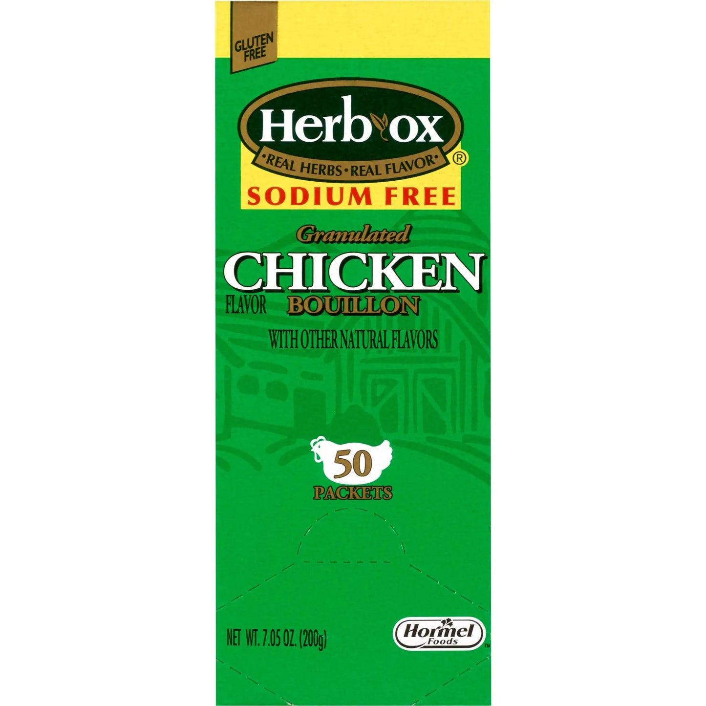 Herb-Ox Chicken Bouillon Sodium Free Instant Broth, 50 Packets per Box