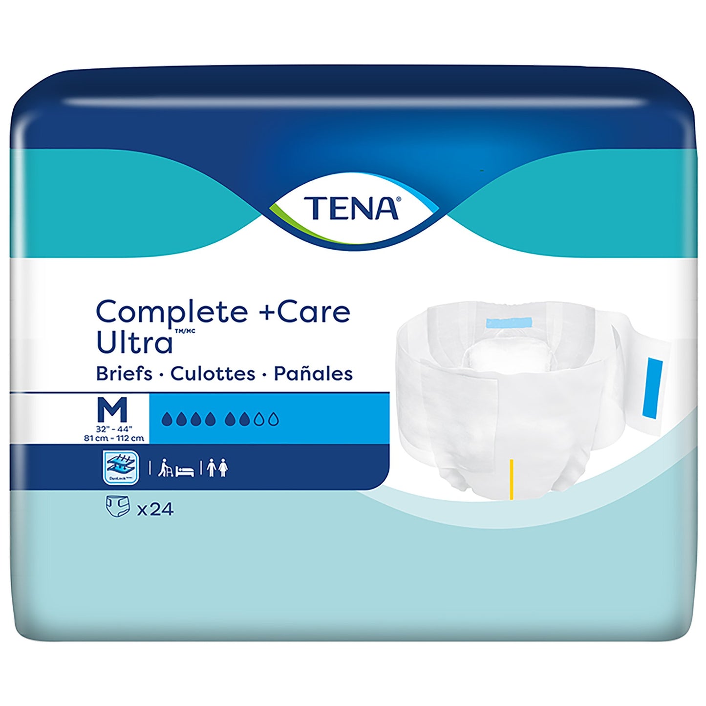 Unisex Adult Incontinence Brief TENA Complete + Care Ultra Medium Disposable Moderate Absorbency