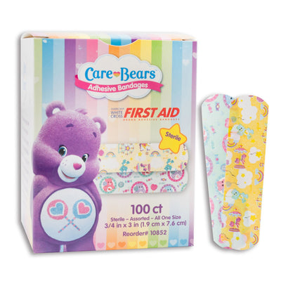 American White Cross Stat Strip Care Bears Kid Design Adhesive Strip,¾ x 3 Inch
