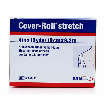 Cover-Roll Stretch Nonwoven Polyester Dressing Retention Tape, 4 Inch x 10 Yard, White