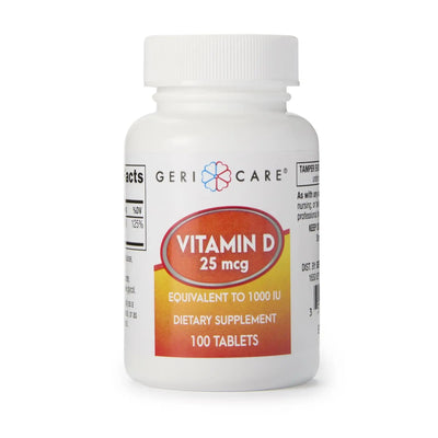 Geri-Care Vitamin D-3 Supplement, 100 Tablets per Bottle