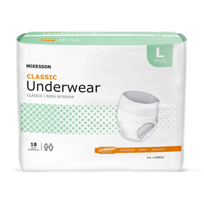 McKesson Classic Light Adult Absorbent Underwear Disposable Light Absorbency