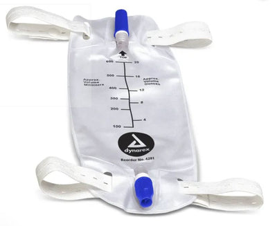 Urinary Leg Bag Dynarex Anti-Reflux Valve Sterile 500 mL Vinyl